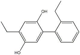 2-(2-エチルフェニル)-5-エチルベンゼン-1,4-ジオール 化学構造式
