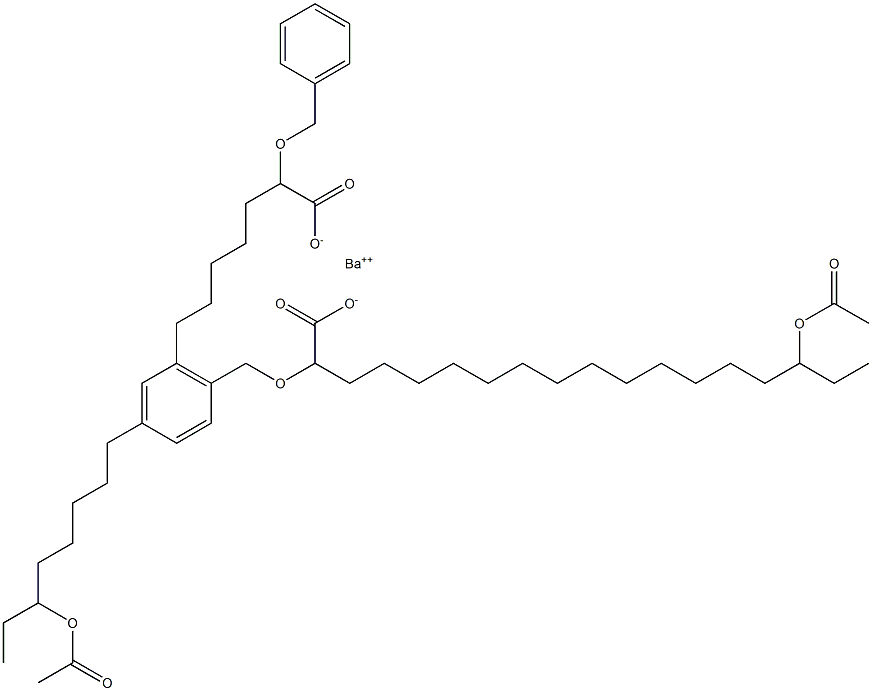 Bis(2-benzyloxy-16-acetyloxystearic acid)barium salt Struktur