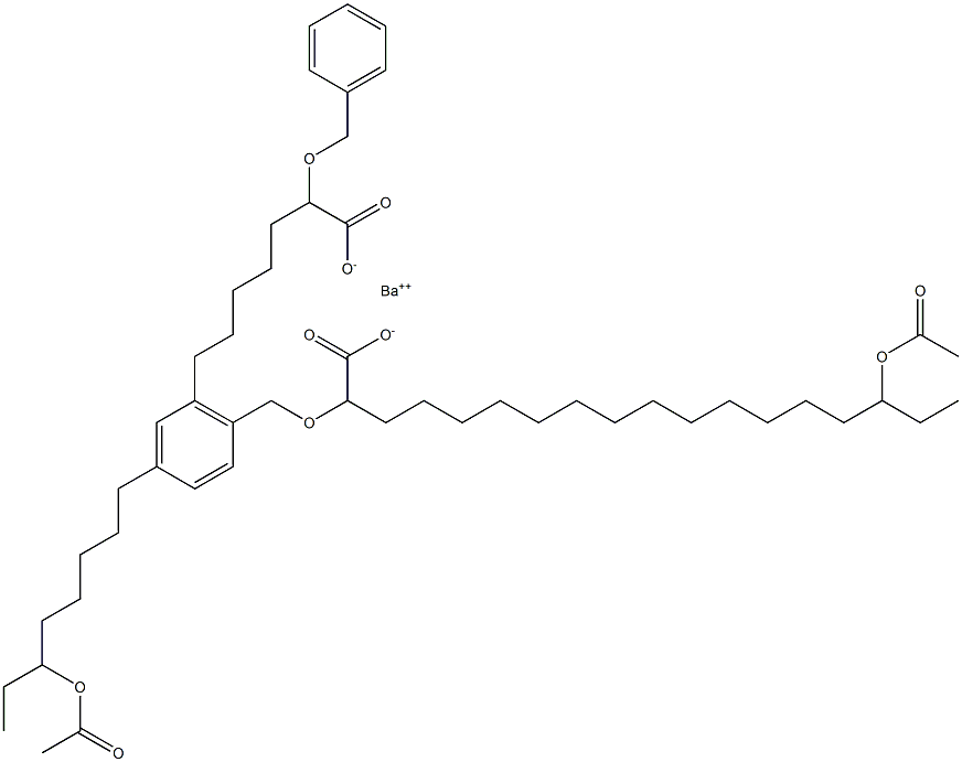 Bis(2-benzyloxy-16-acetyloxystearic acid)barium salt Structure