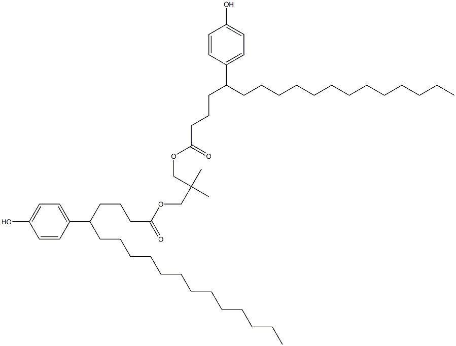 Bis[5-(4-hydroxyphenyl)stearic acid]2,2-dimethylpropane-1,3-diyl ester Structure