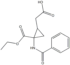 2-(Carboxymethyl)-1-(benzoylamino)cyclopropane-1-carboxylic acid 1-ethyl ester,,结构式