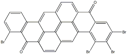 2,3,4,9-テトラブロモ-8,16-ピラントレンジオン 化学構造式