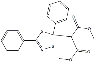 3,5-Diphenyl-1,4,2-dithiazole-5-malonic acid dimethyl ester Struktur