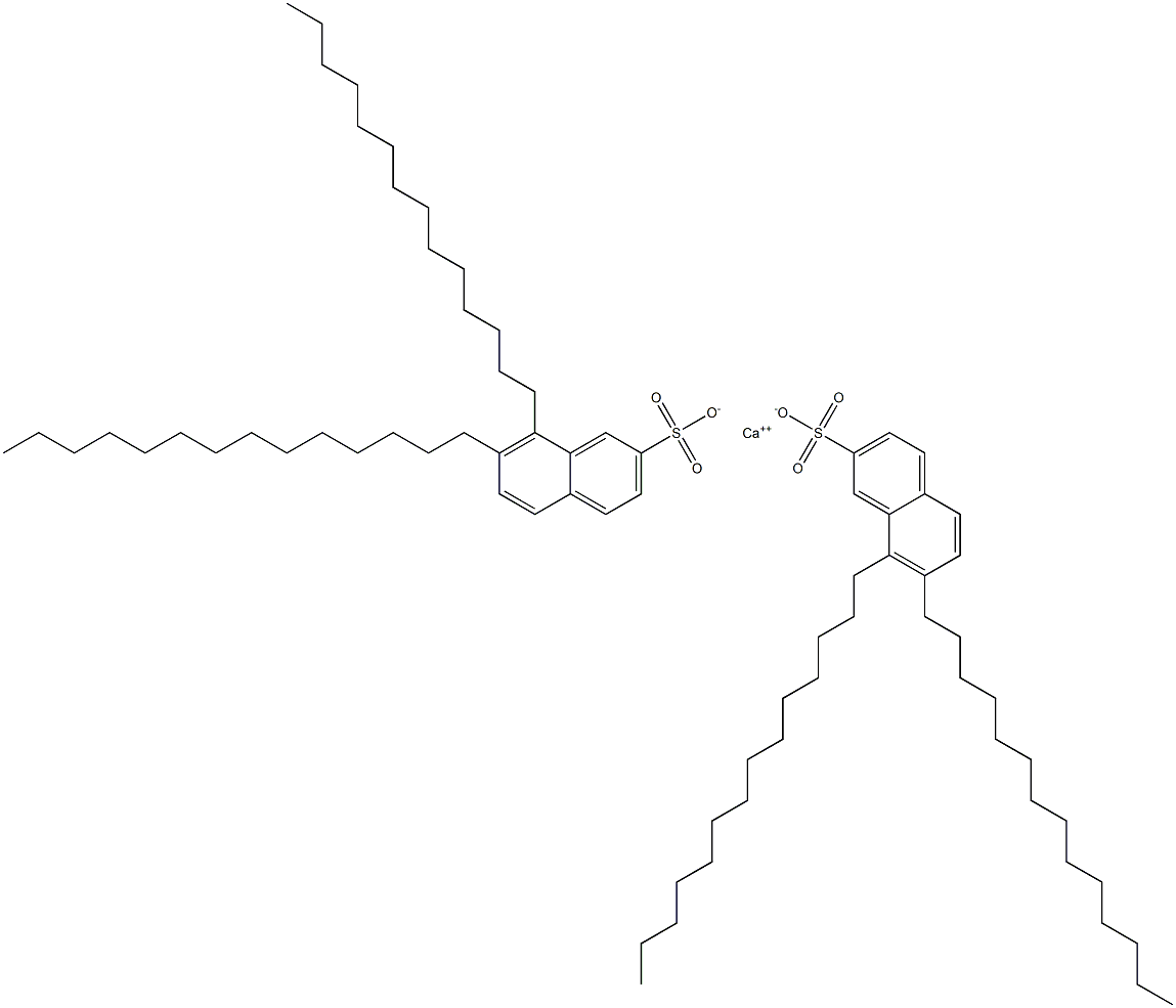Bis(7,8-ditetradecyl-2-naphthalenesulfonic acid)calcium salt Structure
