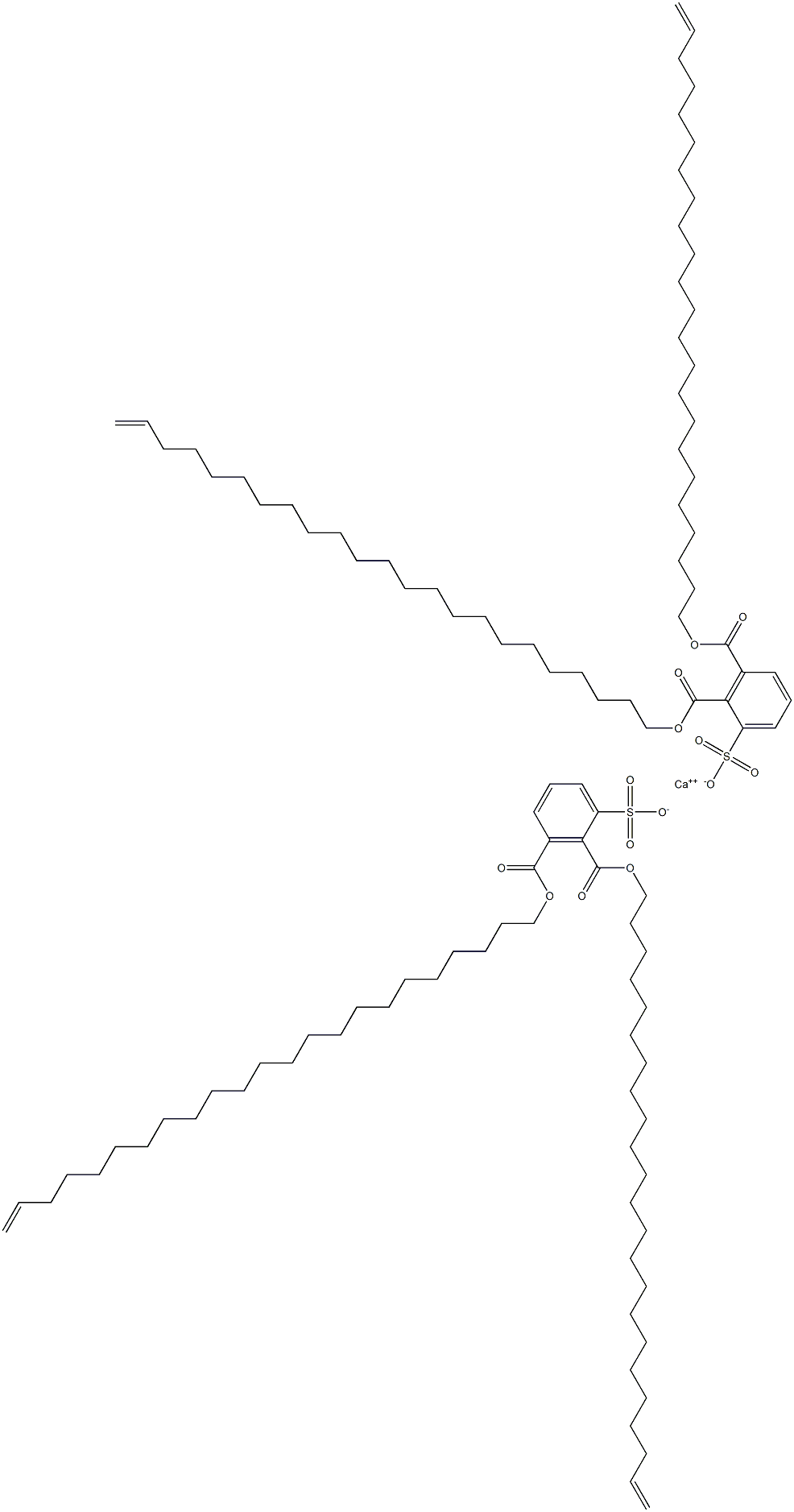 Bis[2,3-di(22-tricosenyloxycarbonyl)benzenesulfonic acid]calcium salt 结构式