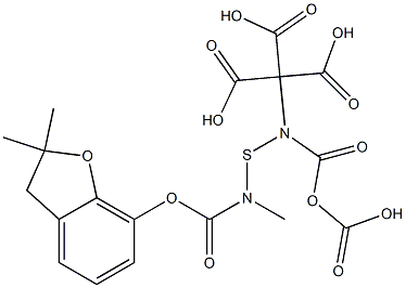 2,3-Dihydro-2,2-dimethyl-7-[N-(N-methyl-N-pentoxycarbonylaminothio)-N-methylcarbamoyloxy]benzofuran 结构式