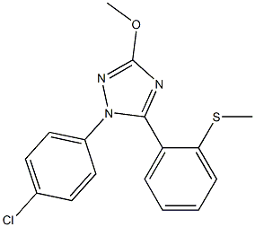 1-(4-クロロフェニル)-5-(2-メチルチオフェニル)-3-メトキシ-1H-1,2,4-トリアゾール 化学構造式