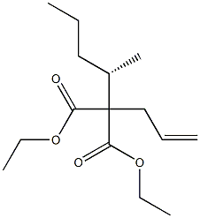(-)-2-Allyl-2-[(S)-1-methylbutyl]malonic acid diethyl ester Struktur