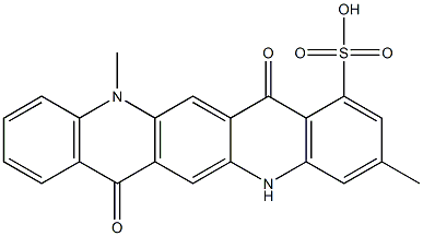 5,7,12,14-Tetrahydro-3,12-dimethyl-7,14-dioxoquino[2,3-b]acridine-1-sulfonic acid 结构式