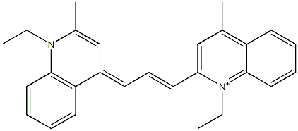 1-Ethyl-2-[3-[1-ethyl-2-methyl-4(1H)-quinolinylidene]-1-propenyl]-4-methylquinolinium Structure