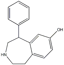 2,3,4,5-テトラヒドロ-5-フェニル-1H-3-ベンゾアゼピン-7-オール 化学構造式