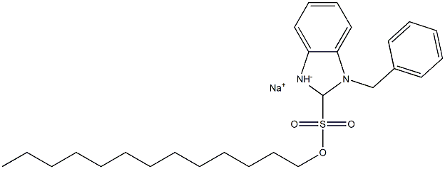 1-ベンジル-2,3-ジヒドロ-2-トリデシル-1H-ベンゾイミダゾール-2-スルホン酸ナトリウム 化学構造式