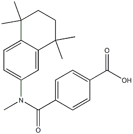 4-[N-[(5,6,7,8-Tetrahydro-5,5,8,8-tetramethylnaphthalen)-2-yl]methylaminocarbonyl]benzoic acid 结构式