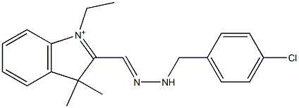 2-[[2-[(4-Chlorophenyl)methyl]hydrazono]methyl]-1-ethyl-3,3-dimethyl-3H-indole-1-ium Structure
