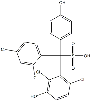 (2,4-Dichlorophenyl)(2,6-dichloro-3-hydroxyphenyl)(4-hydroxyphenyl)methanesulfonic acid,,结构式