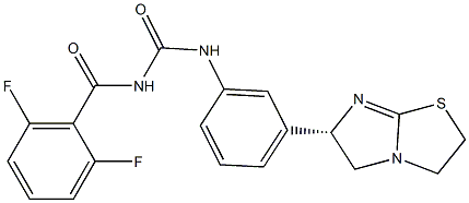 1-(2,6-ジフルオロベンゾイル)-3-[3-[[(6S)-2,3,5,6-テトラヒドロイミダゾ[2,1-b]チアゾール]-6-イル]フェニル]尿素 化学構造式