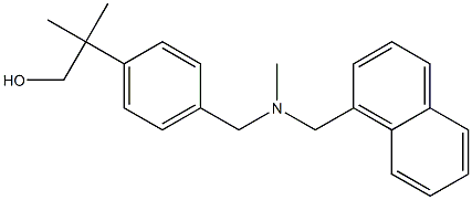 2-メチル-2-[4-[[メチル(1-ナフチルメチル)アミノ]メチル]フェニル]プロパン-1-オール 化学構造式