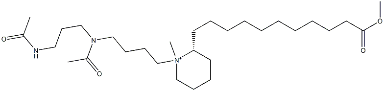 (2R)-1-[4-[Acetyl[3-(acetylamino)propyl]amino]butyl]-2-(11-methoxy-11-oxoundecyl)-1-methylpiperidinium Struktur