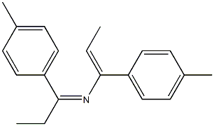 N-[1-(4-メチルフェニル)プロピリデン]-1-(4-メチルフェニル)-1-プロペニルアミン 化学構造式