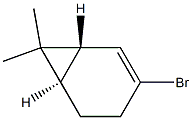 [1S,6R,(+)]-3-ブロモ-7,7-ジメチルビシクロ[4.1.0]ヘプタ-2-エン 化学構造式
