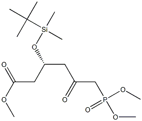 (R)-3-[(tert-ブチルジメチルシリル)オキシ]-6-(ジメトキシホスフィニル)-5-オキソヘキサン酸メチル 化学構造式