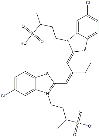 4-[[5-Chloro-2-[2-[[5-chloro-3-(3-sulfobutyl)benzothiazol-2(3H)-ylidene]methyl]-1-butenyl]benzothiazol-3-ium]-3-yl]-2-butanesulfonate Structure