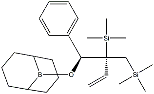 (1S,2R)-1-[(9-ボラビシクロ[3.3.1]ノナン-9-イル)オキシ]-1-フェニル-2-(トリメチルシリル)-2-[(トリメチルシリル)メチル]-3-ブテン 化学構造式