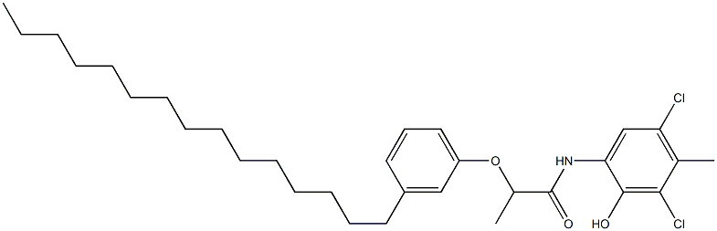 2-[2-(3-Pentadecylphenoxy)propanoylamino]-4,6-dichloro-5-methylphenol 结构式