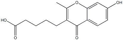 5-(7-Hydroxy-2-methyl-4-oxo-4H-1-benzopyran-3-yl)valeric acid 结构式