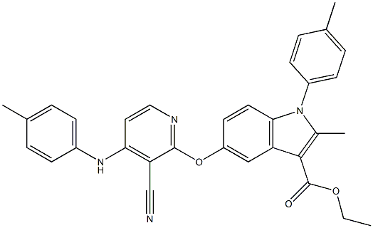 1-(4-Methylphenyl)-2-methyl-5-[3-cyano-4-[(4-methylphenyl)amino]pyridin-2-yloxy]-1H-indole-3-carboxylic acid ethyl ester