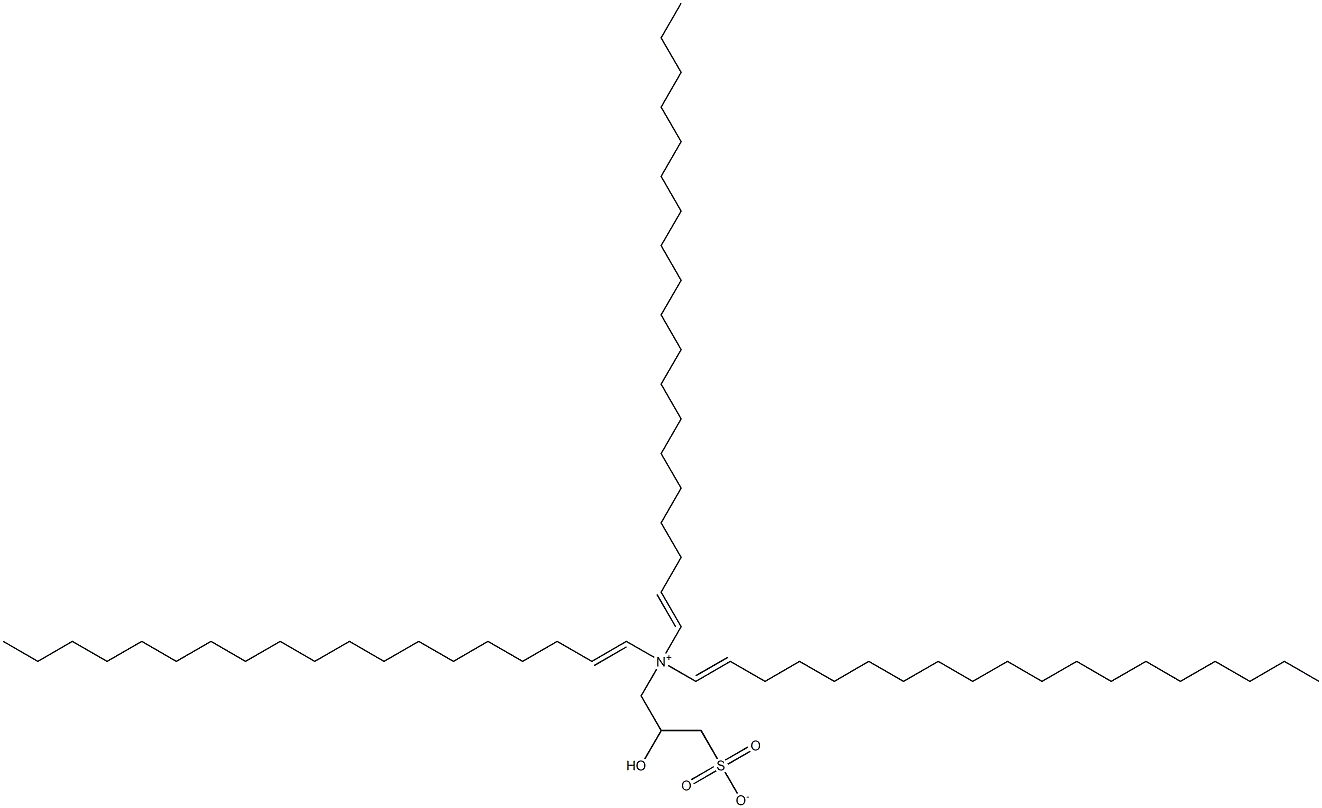 N,N-ジ(1-ノナデセニル)-N-(2-ヒドロキシ-3-スルホナトプロピル)-1-ノナデセン-1-アミニウム 化学構造式