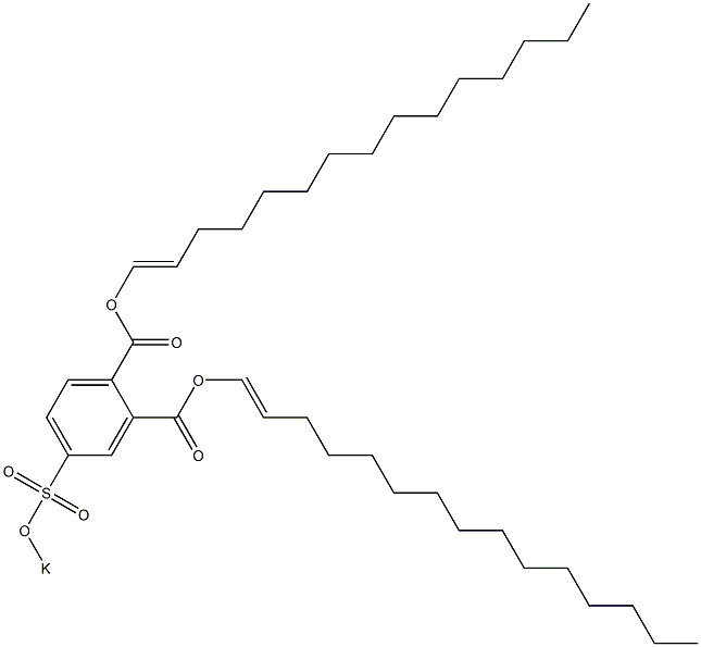 4-(ポタシオスルホ)フタル酸ジ(1-ペンタデセニル) 化学構造式