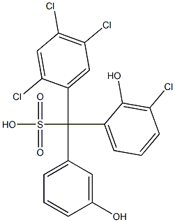 (3-Chloro-2-hydroxyphenyl)(2,4,5-trichlorophenyl)(3-hydroxyphenyl)methanesulfonic acid Struktur