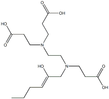 4-(2-カルボキシエチル)-7-(2-ヒドロキシ-2-ヘキセニル)-4,7-ジアザデカン二酸 化学構造式
