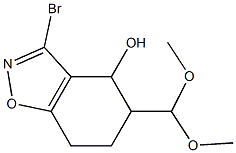 3-ブロモ-4,5,6,7-テトラヒドロ-5-(ジメトキシメチル)-1,2-ベンゾイソオキサゾール-4-オール 化学構造式