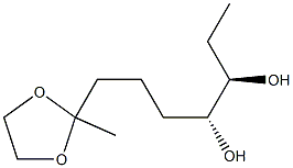 (3R,4R)-7-(2-メチル-1,3-ジオキソラン-2-イル)ヘプタン-3,4-ジオール 化学構造式