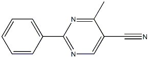 4-メチル-2-フェニルピリミジン-5-カルボニトリル 化学構造式