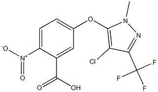 5-[[4-クロロ-1-メチル-3-(トリフルオロメチル)-1H-ピラゾール-5-イル]オキシ]-2-ニトロ安息香酸 化学構造式