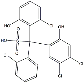(2-Chlorophenyl)(2-chloro-6-hydroxyphenyl)(3,4-dichloro-6-hydroxyphenyl)methanesulfonic acid,,结构式