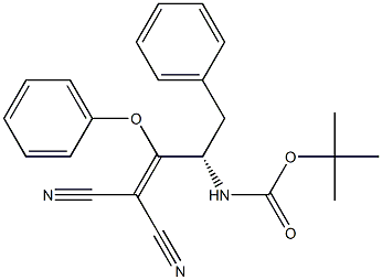 [(S)-3-Phenyl-2-[(tert-butoxycarbonyl)amino]-1-phenoxypropylidene]malononitrile Struktur