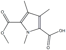 1,3,4-Trimethyl-1H-pyrrole-2,5-dicarboxylic acid 2-methyl ester 结构式