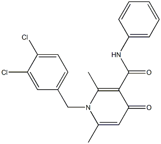 1-(3,4-Dichlorobenzyl)-1,4-dihydro-2,6-dimethyl-N-phenyl-4-oxopyridine-3-carboxamide Struktur