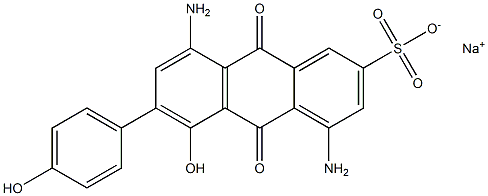 4,8-Diamino-5-hydroxy-6-(p-hydroxyphenyl)-9,10-dihydro-9,10-dioxoanthracene-2-sulfonic acid sodium salt Structure