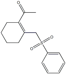 1-アセチル-2-(フェニルスルホニルメチル)シクロヘキセン 化学構造式