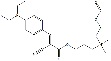 N-[2-(Acetyloxy)ethyl]-3-[[2-cyano-3-[4-(diethylamino)phenyl]-1-oxo-2-propenyl]oxy]-N,N-dimethyl-1-propanaminium Struktur