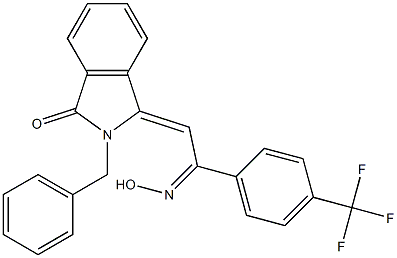 (1Z)-1-[(2E)-2-ヒドロキシイミノ-2-(4-トリフルオロメチルフェニル)エチリデン]-2-ベンジル-1H-イソインドール-3(2H)-オン 化学構造式