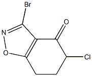 3-ブロモ-4,5,6,7-テトラヒドロ-5-クロロ-1,2-ベンゾイソオキサゾール-4-オン 化学構造式