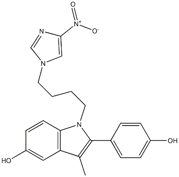 1-[4-(4-Nitro-1H-imidazol-1-yl)butyl]-2-(4-hydroxyphenyl)-3-methyl-1H-indol-5-ol