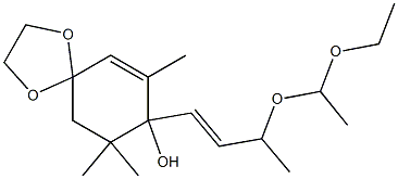 8-[3-(1-Ethoxyethoxy)-1-butenyl]-8-hydroxy-7,9,9-trimethyl-1,4-dioxaspiro[4.5]decan-6-ene Structure