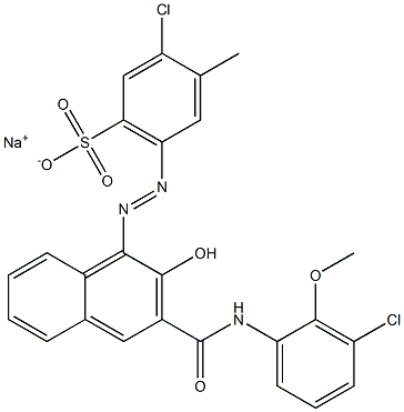 3-Chloro-4-methyl-6-[[3-[[(3-chloro-2-methoxyphenyl)amino]carbonyl]-2-hydroxy-1-naphtyl]azo]benzenesulfonic acid sodium salt